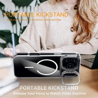 Étui de téléphone transparent en acrylique avec support de lentille invisible pour iPhone 17 Pro Max Air 14 15 16 Plus 13 12 11