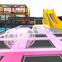 Aoleao : Centre sportif tendance personnalisé avec trampoline, parcours d'obstacles surélevé et zones interactives, certifié CE TUV 3 ans