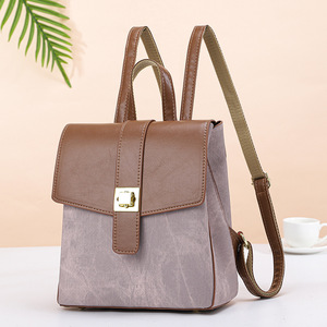 PU Waterproof Zipper Closure Internal <b>Frame</b> Single Shoulder Practical Solid Color Female New Ladies Shoulder <b>Backpack</b> - Product Image 2