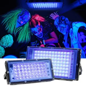 Уличный водонепроницаемый Ультрафиолетовый черный свет 200 Вт 100 Вт 50 Вт УФ 395 нм прожектор AC220V флуоресцентный фиолетовый сценический светильник для бара