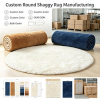 Tapis rond moelleux en fourrure synthétique avec imprimé pour chambre à coucher, salon et décoration intérieure – Vente en gros