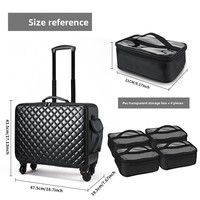 Trousse de Maquillage Imperméable et Antibactérienne en PU Matelassé avec Fermeture Éclair, Logo Personnalisé, Faible MOQ, Diviseur Amovible et 4 Compartiments de Rangement en PVC – Vente en Gros