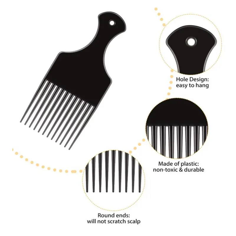 Kunden spezifischer Logo-Einsatz Afro-Haar pickel breiter Kamm breiter Zahnkamm entwirren Gabel kamm