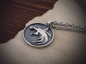 <span class=keywords><strong>Witcher</strong></span>-colgante de Geralt de Rivia <span class=keywords><strong>Wolf</strong></span>, medallón de la escuela, collar - Product Image 4