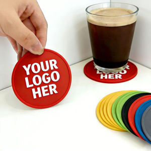 Custom Logo Soft Eco-Friendly Silicone Printed Cup <b>Mat</b> Round Coaster Home Kitchen Set for Beer <b>Bar</b> Pub Drinks - Product Image 5
