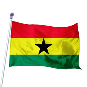 Pronto per la spedizione di 100% in poliestere 3 x5ft Stock rosso giallo verde bandiera Ghana nazionale - Product Image 4