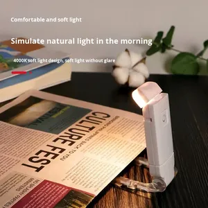 <span class=keywords><strong>Lampe</strong></span> de lecture à clip USB rechargeable - <span class=keywords><strong>Lampe</strong></span> de lecture LED protectrice pour les yeux, portable et pliable pour le lit, les voyages, les étudiants - Product Image 2