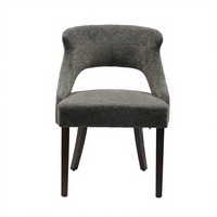 Chaise de salle à manger ergonomique moderne en lin imperméable avec pieds en bois pour la maison, la villa, le bar, l'hôpital et l'atelier