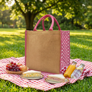 Bolsas de Yute Ecológicas 2025 con Logotipo Personalizado Impreso, Asa de Hombro y Cierre de Cremallera para Compras - Product Image 1