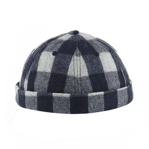 सर्दियों के गर्म ऊन कप्तान टोपी 8 पैनल फैशन जाँच की तरबूज टोपी