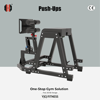 Equipo de Flexiones para Gimnasio Comercial, Soportes Ajustables, Plataformas para Pies, Agarraderas Superiores, Estructura Reforzada para Instalaciones de Entrenamiento