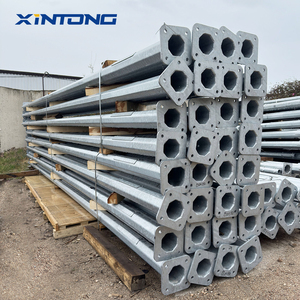 Poteaux galvanisés à chaud de 8m, 9m, 10m, 11m, 12m, poteaux d'éclairage à bras simple ou double, poteaux d'éclairage extérieurs octogonaux coniques - Product Image 3