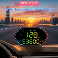 GPS Head-up-Display Geschwindigkeit Kompass Fahrzeit Kilometerstand RGB Umgebungslicht 7 Farben 3-stufiger Geschwindigkeitsalarm USB HUD