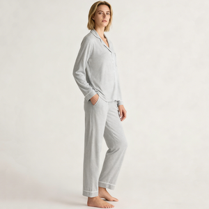 Conjunto de Pijama Corto de Algodón Orgánico de Bambú con Estampado Personalizado, Conjunto de Pijama para <span class=keywords><strong>Mujer</strong></span>, Pijama de Algodón para <span class=keywords><strong>Mujer</strong></span>, Ropa de Dormir para <span class=keywords><strong>Mujer</strong></span> - Product Image 2