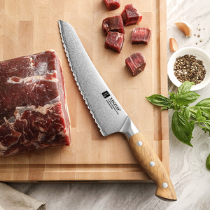 <span class=keywords><strong>Couteau</strong></span> de cuisine XINZUO ultra-affûté en acier composite pour viande et aliments surgelés, avec manche en bois d'olivier pleine soie - Product Image 3
