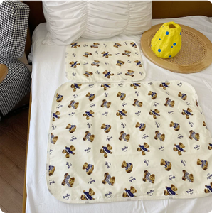 Tapis à langer portable pliable en coton biologique pour nouveau-né, matelas imperméable pour bébé, tapis de jeu - Product Image 3