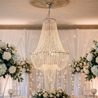 Lustre de Mariage Moderne de Luxe, Centre de Table en Cristal Perlé, Lustres en Acrylique pour Mariages, Décoration Lumineuse de Plafond