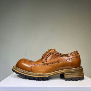 Zapatos de Hombre de Cuero para Invierno, Estilo Casual de Negocios, con Cordones, Suela Gruesa, Tacón Elevado, Patrón Grabado, Transpirables, Altura hasta el Tobillo - Product Image 2