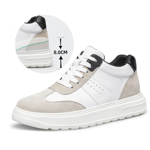 Scarpe con Rialzo Interno Invisibile <span class=keywords><strong>per</strong></span> Uomo Tomaia in Pelle Scarpe Casual Alte da Uomo Scarpe da Ginnastica Nere da Uomo con Suola Rialzata - Product Image 1