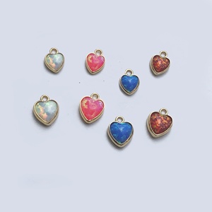 Nouveaux breloques opales en forme de cœur 2025, véritable or 14 carats plaqué, <span class=keywords><strong>pour</strong></span> la fabrication de bijoux DIY, <span class=keywords><strong>bracelets</strong></span>, colliers, connecteurs - Product Image 2