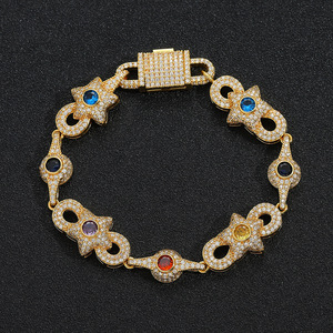 Pulsera de Pentagrama Hip Hop con Cadena de Color y Circones, Pulsera de Moda para Hombre, Collar Lijing de Moda Tanjing - Product Image 2