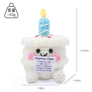 ตุ๊กตาเค้กวันเกิดถักโครเชต์ทำมือแบบใหม่  รักษ์โลก  ทันสมัย  ให้พลังบวก  พร้อมการ์ดอวยพร  สำหรับคริสต์มาส - Product Image 3