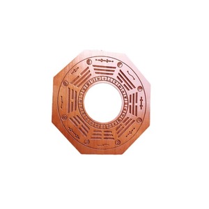 กระจกบาวก้าลายไม้พีชทรงกลม งานแฮนด์เมด ของตกแต่งบ้าน ของขวัญงานฝีมือ - Product Image 3