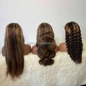 Peluca <span class=keywords><strong>Frontal</strong></span> de encaje HD para mujeres negras, postizo de cabello humano con ondas rizadas profundas, color rubio 613 - Product Image 3