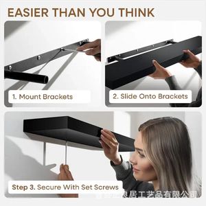 Dachuang Wood Art Floating Wall <b>Shelf</b> Rectangle Durable Wall Mounted Storage <b>Rack</b> For Home Decor - Product Image 3