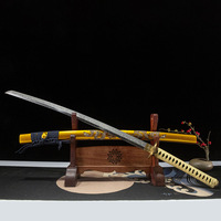 Épée de samouraï japonaise Longquan de 103 cm, forgée à la main en une seule pièce, lame T10 brûlée à l'argile, double dragon, cadeau haut de gamme
