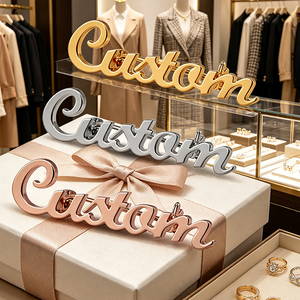 Broche personnalisée en métal avec <span class=keywords><strong>nom</strong></span> ou texte en écriture cursive, dorée, argentée ou or <span class=keywords><strong>rose</strong></span>, pour vêtements - Product Image 4