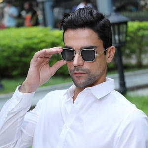 Kabir Singh – lunettes de soleil carrées Steampunk pour hommes, monture métallique, verres bleus, protection UV400, mode, voyage, cyclisme, conduite - Product Image 2