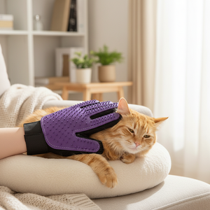 Gant de toilettage pour animaux de compagnie, <span class=keywords><strong>brosse</strong></span> anti-poils pour chiens et chats, outil de massage doux pour éliminer les poils morts avec embouts en TPR - Product Image 1