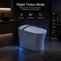 WC intelligent moderne monobloc en céramique avec bidet intégré, couvercle à ouverture automatique, siège chauffant, séchoir à air et télécommande