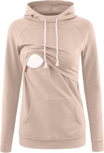 Felpa con Cappuccio per Allattamento, Manica Lunga, Comoda Felpa per Mamme con Apertura Facilitata per l'Allattamento - Product Image 3