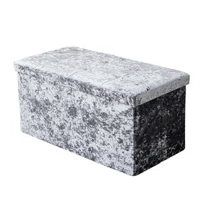Wholesale Living Room Furniture European Style Ottomans <strong>Footstool</strong> Seat Sofa Gray Velvet Long Bench Stool Suitable for Bedroom - Product Image 1