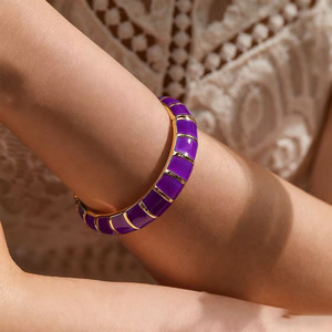 Serie associazione delle ragazze greche braccialetti in lega con smalto colorato bei braccialetti con Design a goccia stile di moda - Product Image 6
