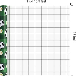 Soccer Gift <b>Wrapping</b> <b>Paper</b> Roll 23.4 Square Feet Green Sports Theme For Birthday Fathers Day Holiday - Product Image 3