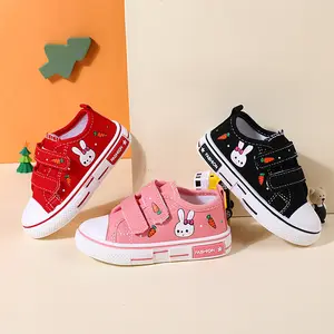 Sepatu kulit kartun bayi laki-laki dan perempuan, sneaker olahraga datar untuk anak laki-laki dan perempuan