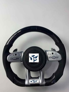 Volante de Fibra de Carbono Semiperforado Personalizado para <span class=keywords><strong>Mercedes</strong></span>-Benz W204 W205 W166 W212 W220 W221 W222 C117 C43 C63 AMG - Product Image 3