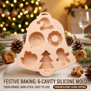 Moule à gâteau de Noël en silicone, moule de cuisson de qualité alimentaire à 6 cavités pour les fêtes de Noël, chocolat et desserts DIY - Product Image 1