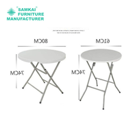 SK-ZDZ-B001 Table de Bar Pliante Ronde Blanche Polyvalente, Mobilier Portable d'Extérieur pour Fête, 110cm de Hauteur