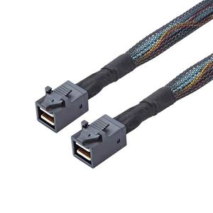 12G kabel SAS SFF8643 untuk SFF8643 <span class=keywords><strong>Internal</strong></span> Mini HD 0.5m untuk Server RAID kartu HDD penyimpanan Data konektivitas Braid SHIELD - Product Image 1