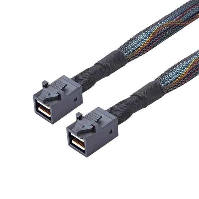 12G SAS Cable SFF8643 to SFF8643 Internal Mini HD 0.5m for Server RAID Card HDD Data Storage Connectivity Braid Shielding