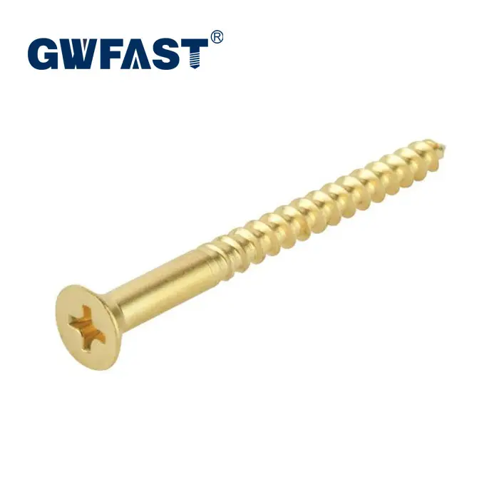 Flat CSK Slotted Brass Wood Screw Brass Slotted Wood Screw Brass Countersunk Slotted Wood Screw