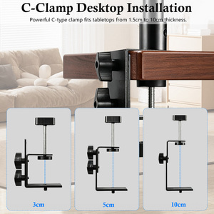 Soporte de cámara de CCTV con <span class=keywords><strong>alarma</strong></span>, soporte en C ajustable con abrazadera para escritorio - Product Image 6