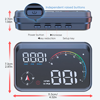 2026 Großer 4-Zoll LED-Bildschirm HUD M24 Universelles Auto-OBD-GPS Windschutzscheiben-Projektions-Head-up-Display Uhr Auto-Messgerät