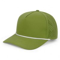 Casquette de baseball à 5 panneaux avec logo personnalisé, imperméable, avec trous découpés au laser