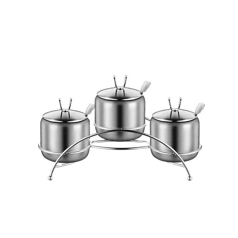 Sıcak satış paslanmaz çelik depolama ot baharat Pot Set mutfak masa baharat şişesi çin'den