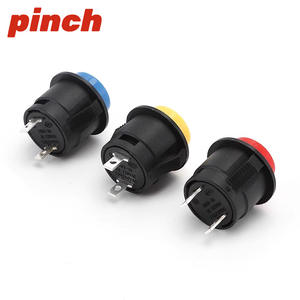 Interruptor de Botón Pulsador R13-507 de 16mm, Auto-rearmable, de Encaje a Presión, 1NO, Terminal de Tornillo, IP40, Plástico - Product Image 1